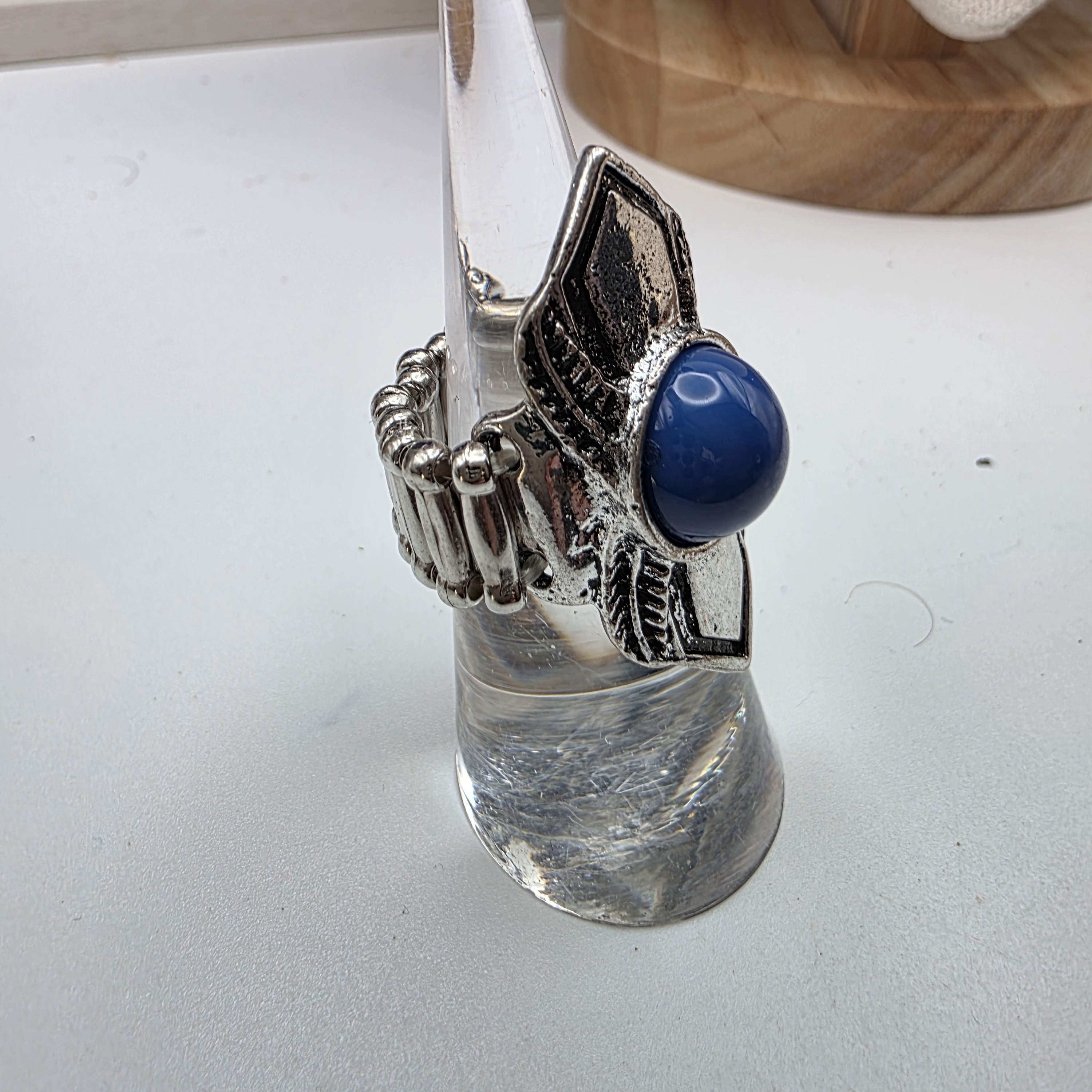 Paparazzi Silver And Blue Statement Ring 693